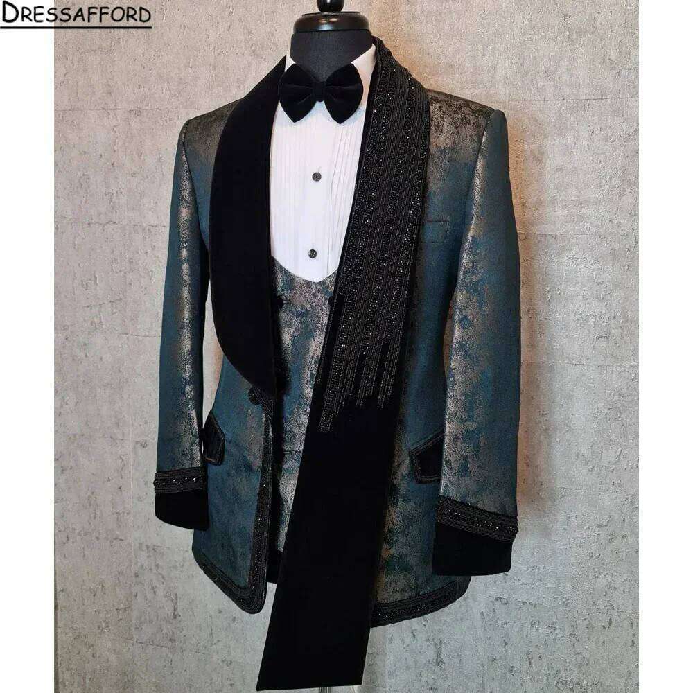 Men'S Formal Wear No Suit - Navy Blue Beaded Crystal Sparkly 2