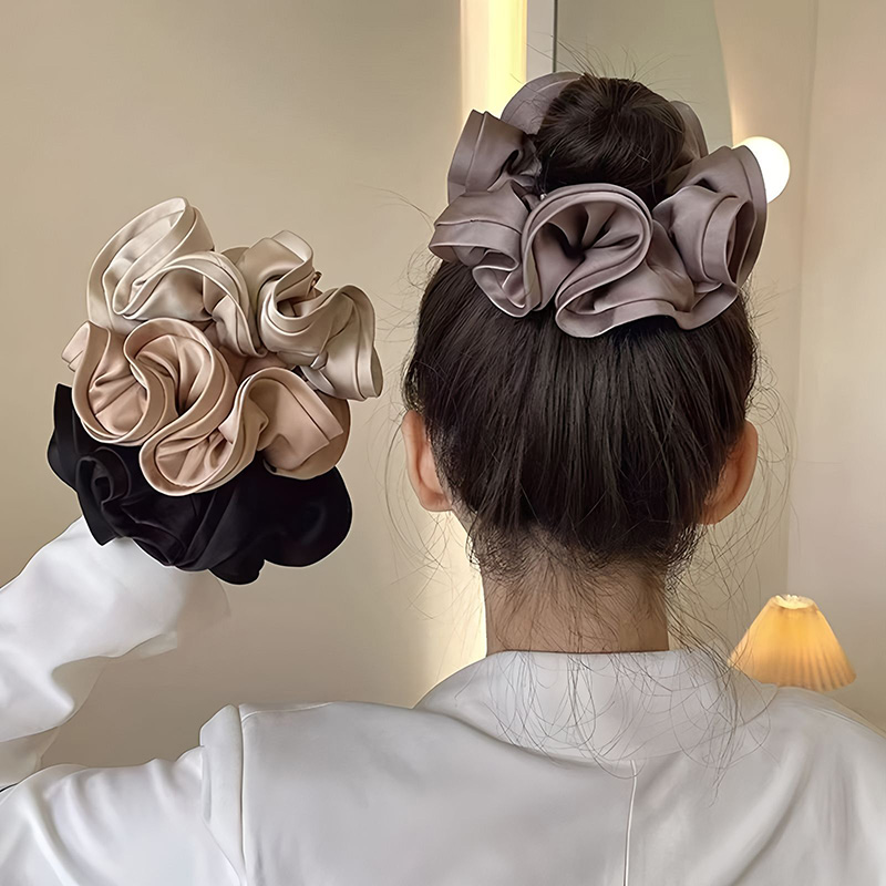 Satin Bow Tie - 16CM Korean Satin Scrunchies Elastic Hair