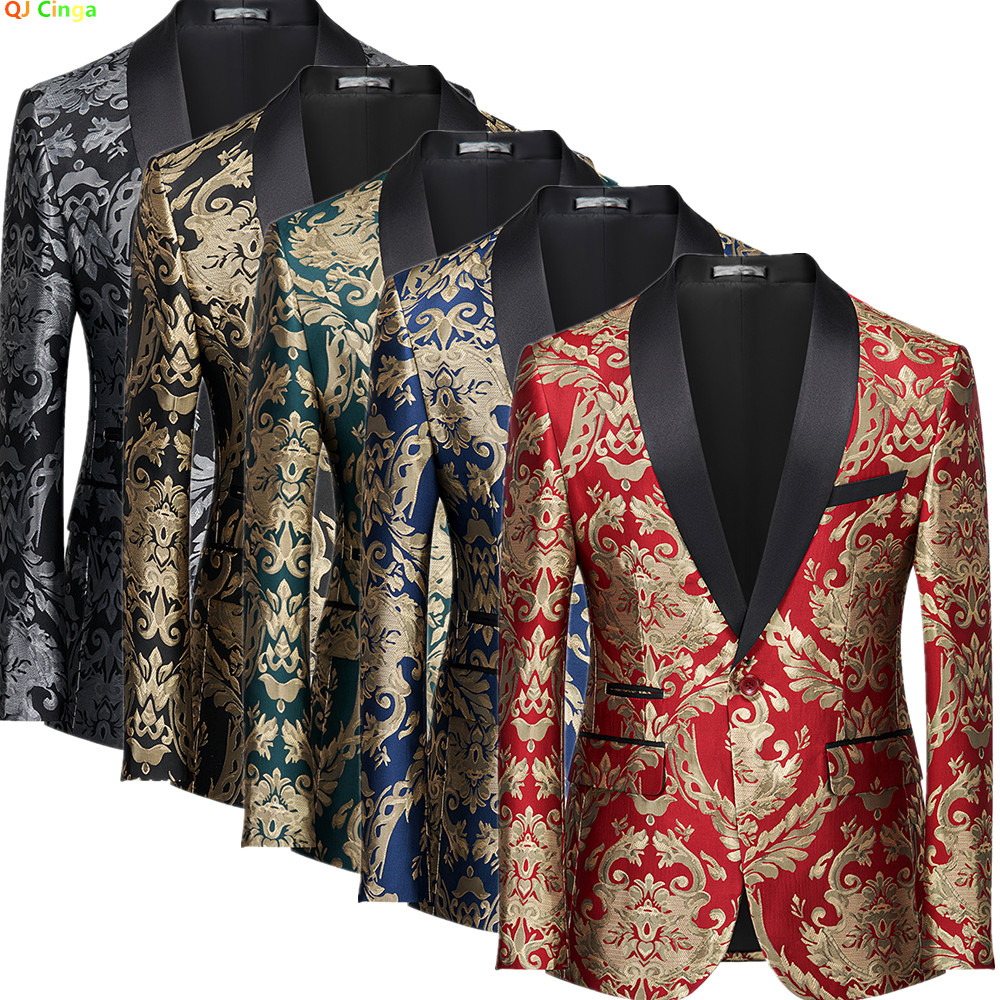 Luxurious Red & Gold Brocade T - Asian Men Formal Wear ulasan dan harga