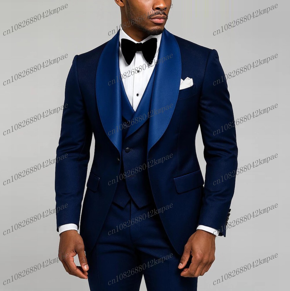 New Navy Blue Formal Men Suit  - Young Men Formal Wear ulasan dan harga