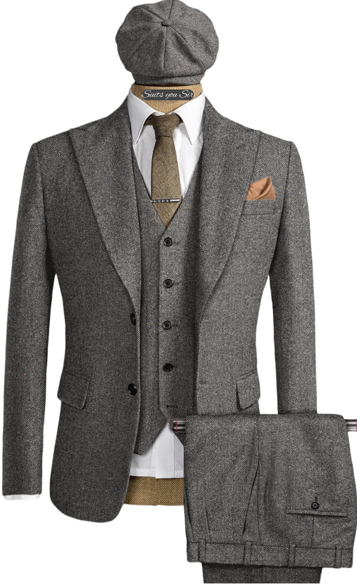 Mens Herringbone Suits 3 Piece - Men'S Formal Wear No Suit ulasan dan harga