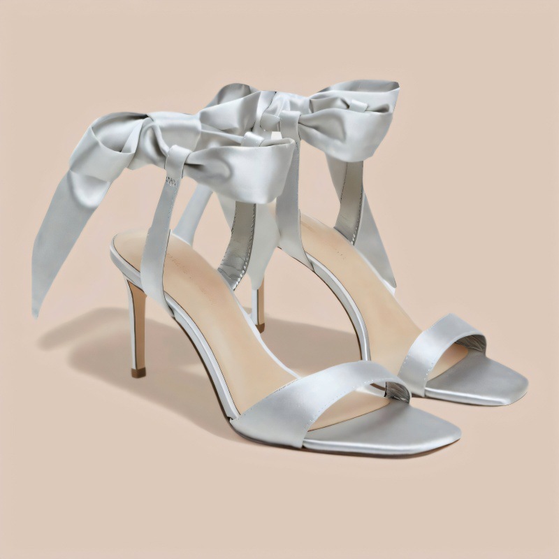 2026 Women's Silver Satin Fabr - Satin Bow Tie ulasan dan harga