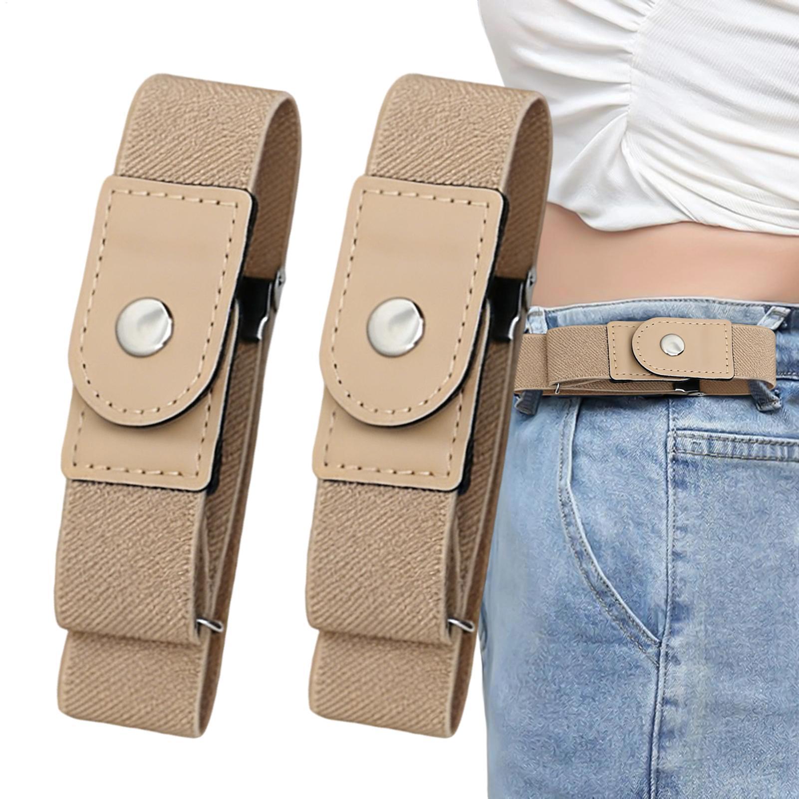 1 Pair No Buckle Elastic Belt  - Men'S Formal Wear Belt ulasan dan harga
