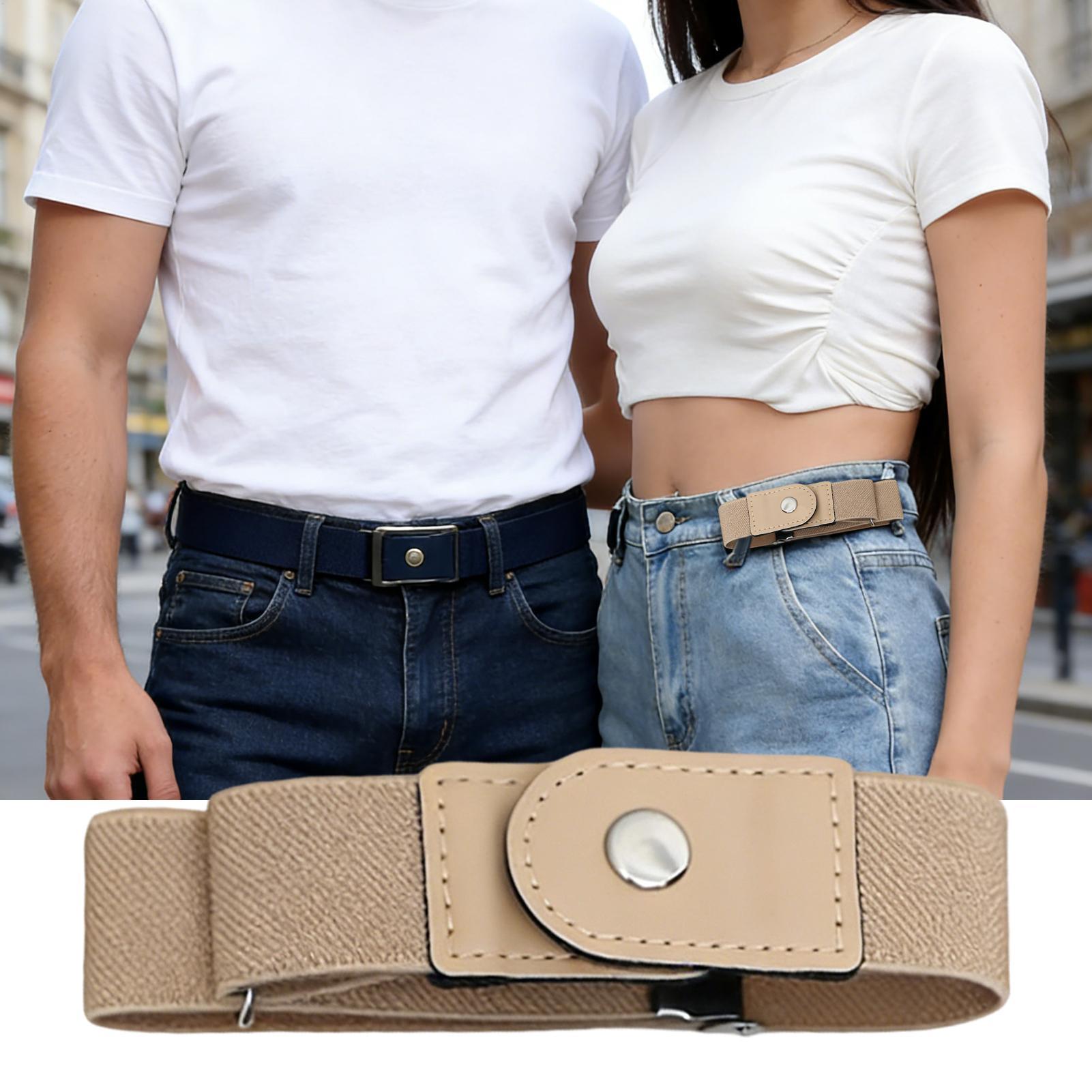 1 Pair No Buckle Elastic Belt  - Men'S Formal Wear Belt ulasan dan harga