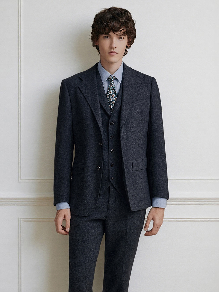 Premium Grey 55% Wool Men's Su - Men'S Formal Wear Attire ulasan dan harga