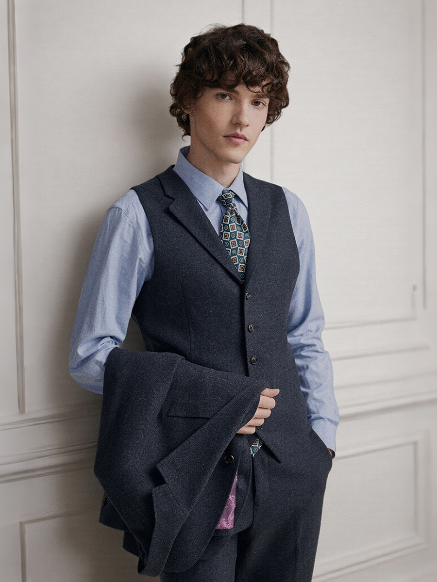 Premium Grey 55% Wool Men's Su - Men'S Formal Wear Attire ulasan dan harga