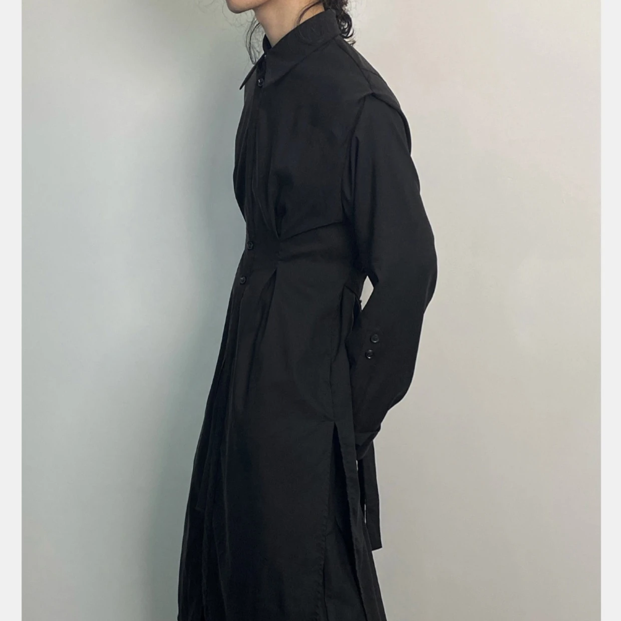 Y2K Gothic Trench Coat Men Dar - Men'S Formal Wear Belt ulasan dan harga