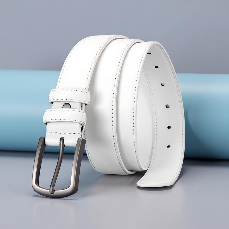 Men's Formal Belt, Solid White - Men'S Formal Wear Belt ulasan dan harga