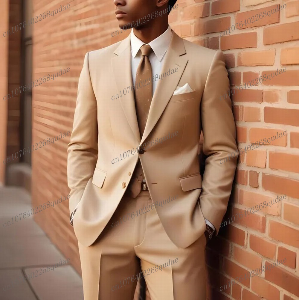 New Orange Men Suit Formal Occ - Formal Wear Jersey For Men ulasan dan harga