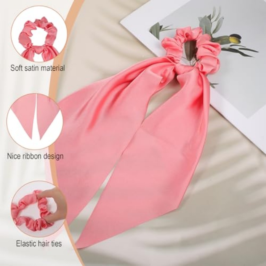 8 PCS Bow Hair Scrunchies for  - Satin Bow Tie ulasan dan harga