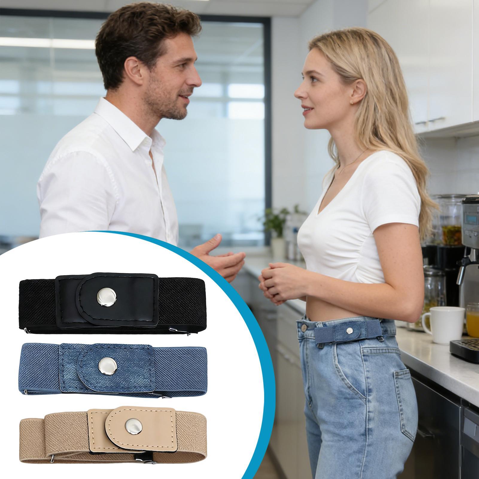 1 Pair No Buckle Belt Women El - Men'S Formal Wear Belt ulasan dan harga