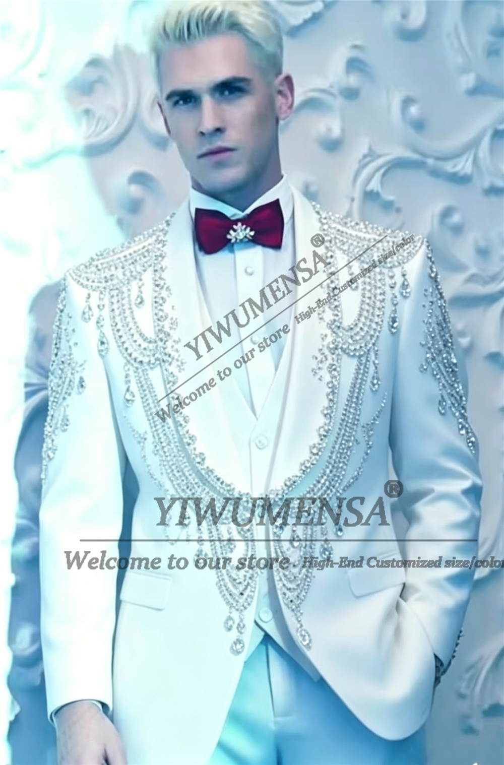 Male Fashion Beading Crystals  - Men'S Formal Wear Attire ulasan dan harga