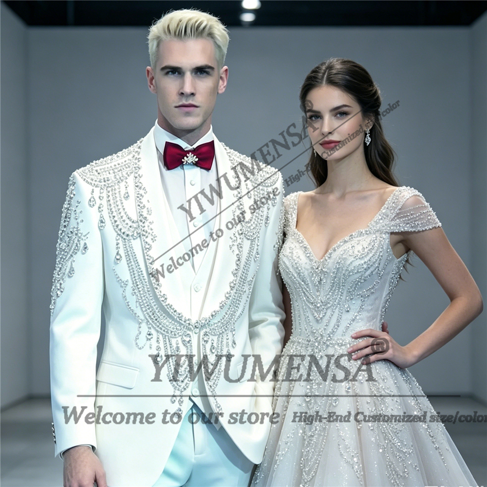 Male Fashion Beading Crystals  - Men'S Formal Wear Attire ulasan dan harga
