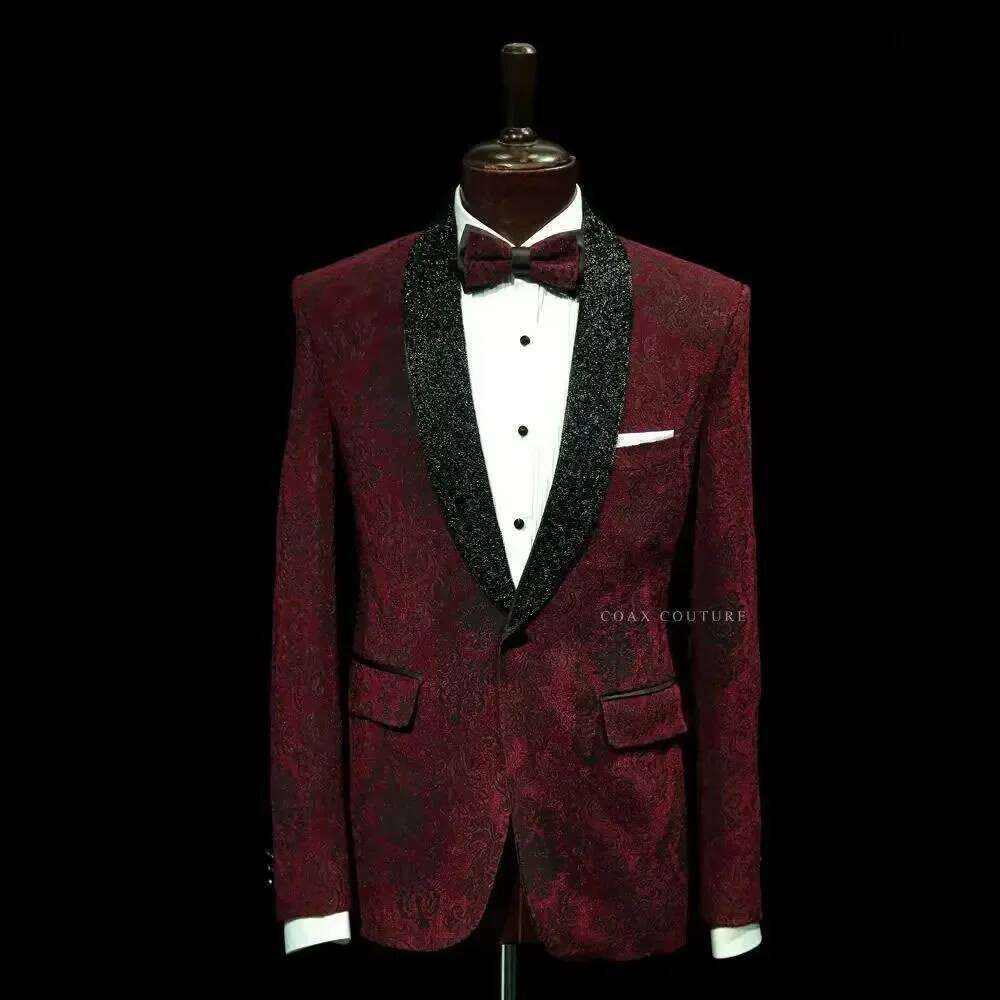Dark Red Formal Men Suits Jacq - Men'S Formal Wear No Suit ulasan dan harga