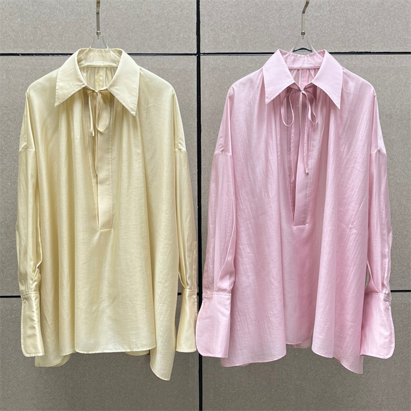 Women's shirt 2026 summer new  - Satin Bow Tie ulasan dan harga