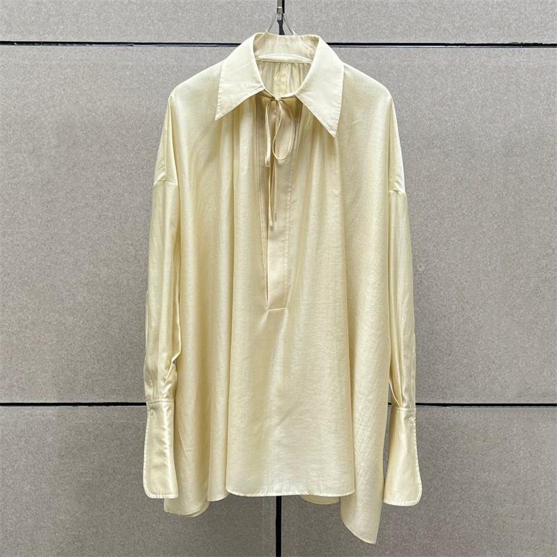 Women's shirt 2026 summer new  - Satin Bow Tie ulasan dan harga