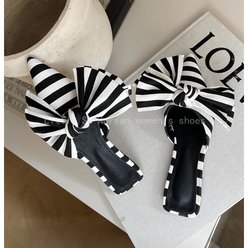 Luxury Designer Bowtie Mule Sh - Satin Bow Tie ulasan dan harga