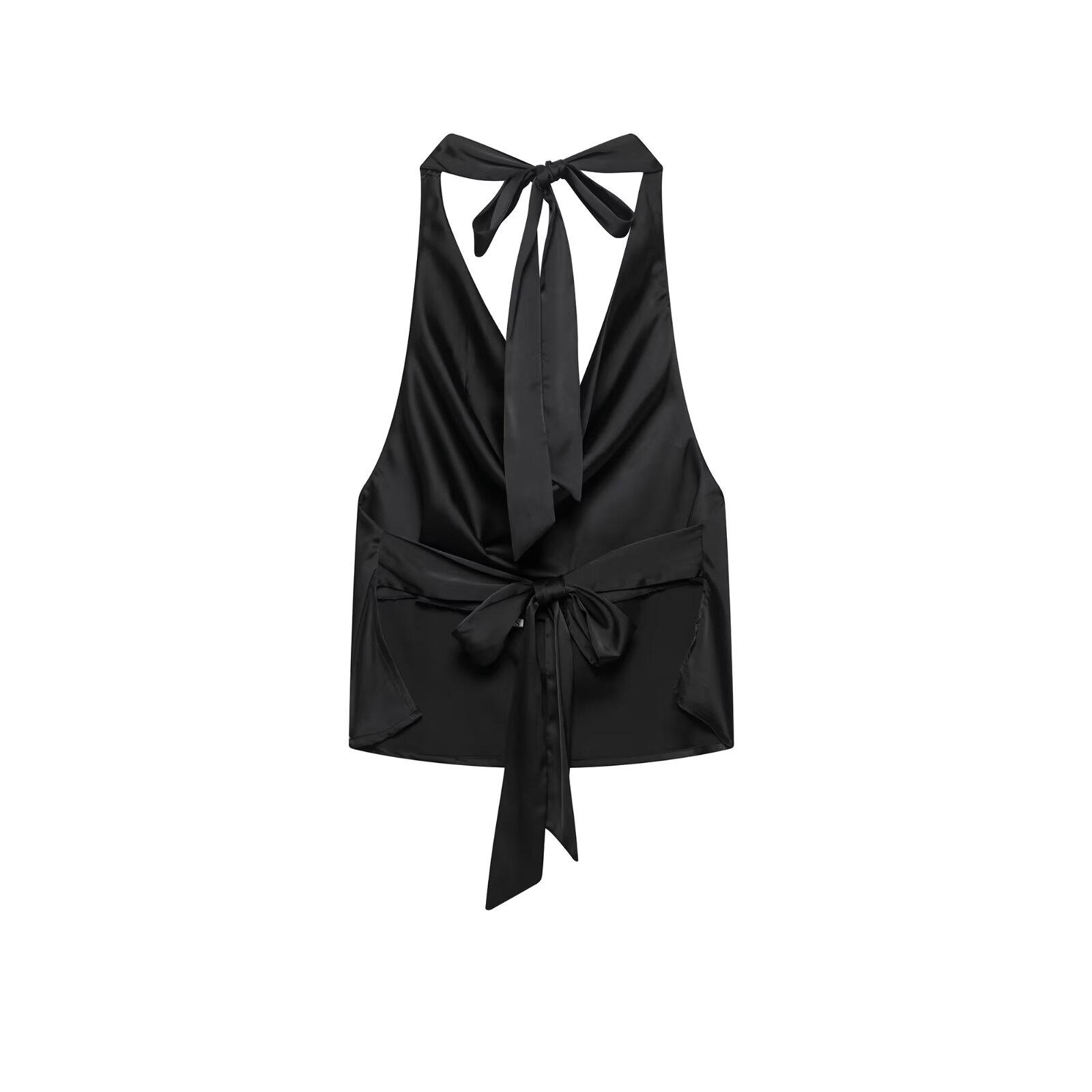 Zevity 2025 Women Sexy Sleevel - Satin Bow Tie ulasan dan harga