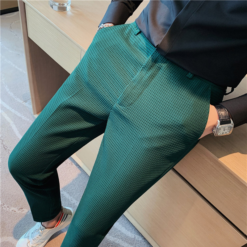 2024 Autumn New Waffle Stretch - Young Men Formal Wear ulasan dan harga