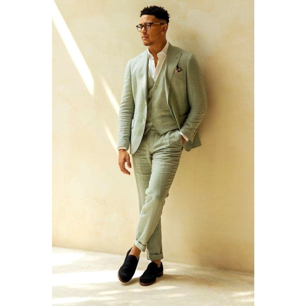 Sage Green Linen Wedding Suits - Men'S Formal Wear No Suit ulasan dan harga