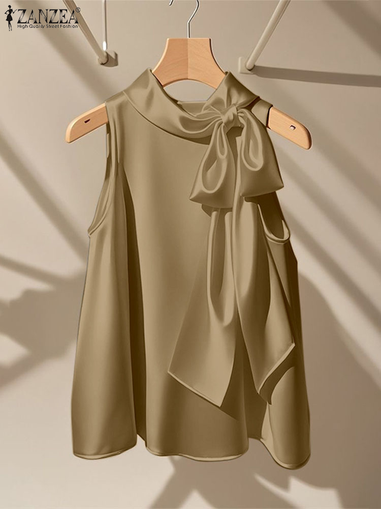 ZANZEA Elegant Blouses Bow Tie - Satin Bow Tie ulasan dan harga