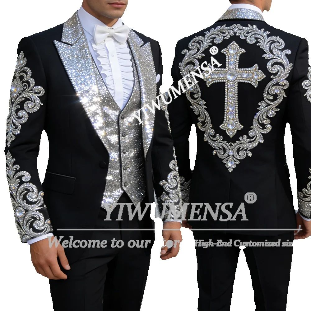 Luxury Men's Suit Sparkly Bead - Men'S Formal Wear Attire ulasan dan harga