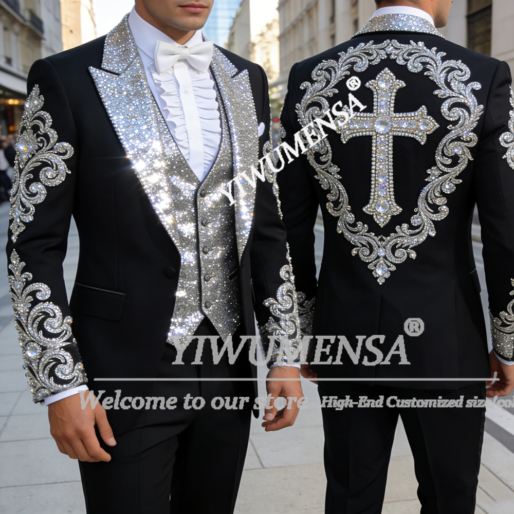 Luxury Men's Suit Sparkly Bead - Men'S Formal Wear Attire ulasan dan harga