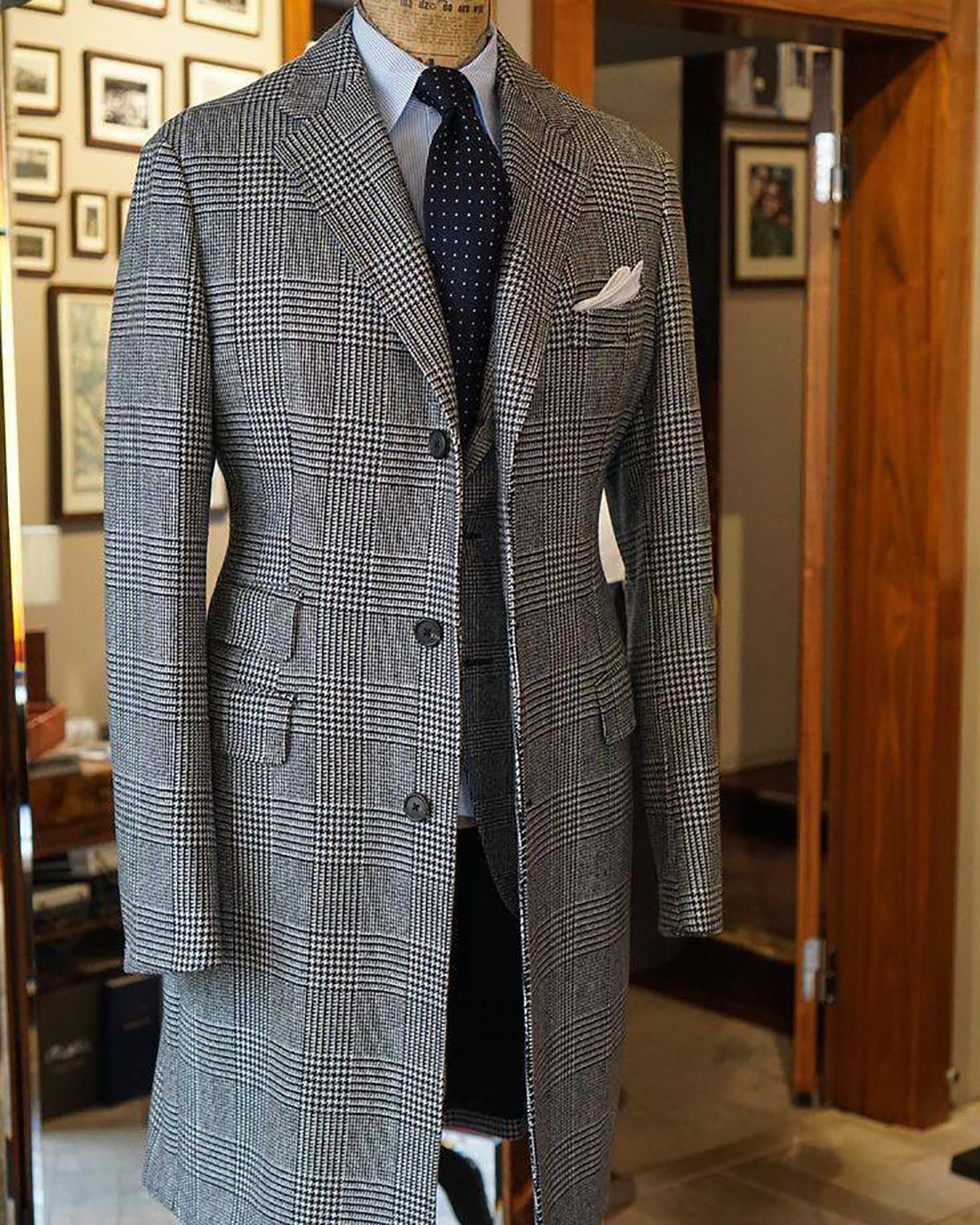 Plaid Woolen Overcoat Jacket F - Men'S Formal Wear No Suit ulasan dan harga