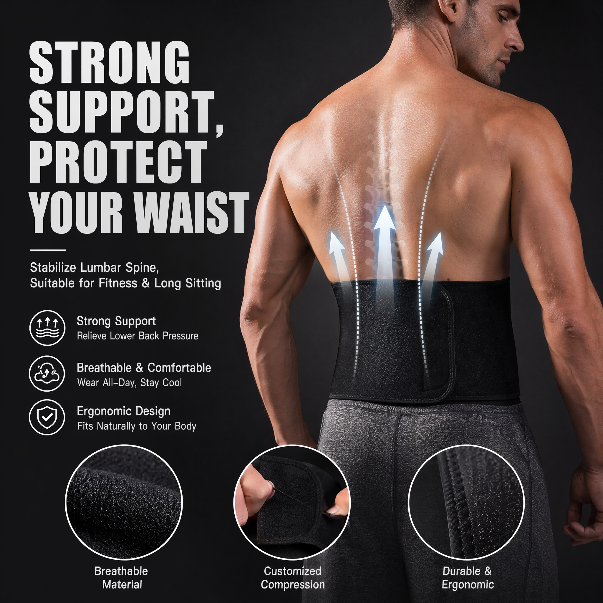 VBOSI Back Support Lumbar Belt - Men'S Formal Wear Belt ulasan dan harga