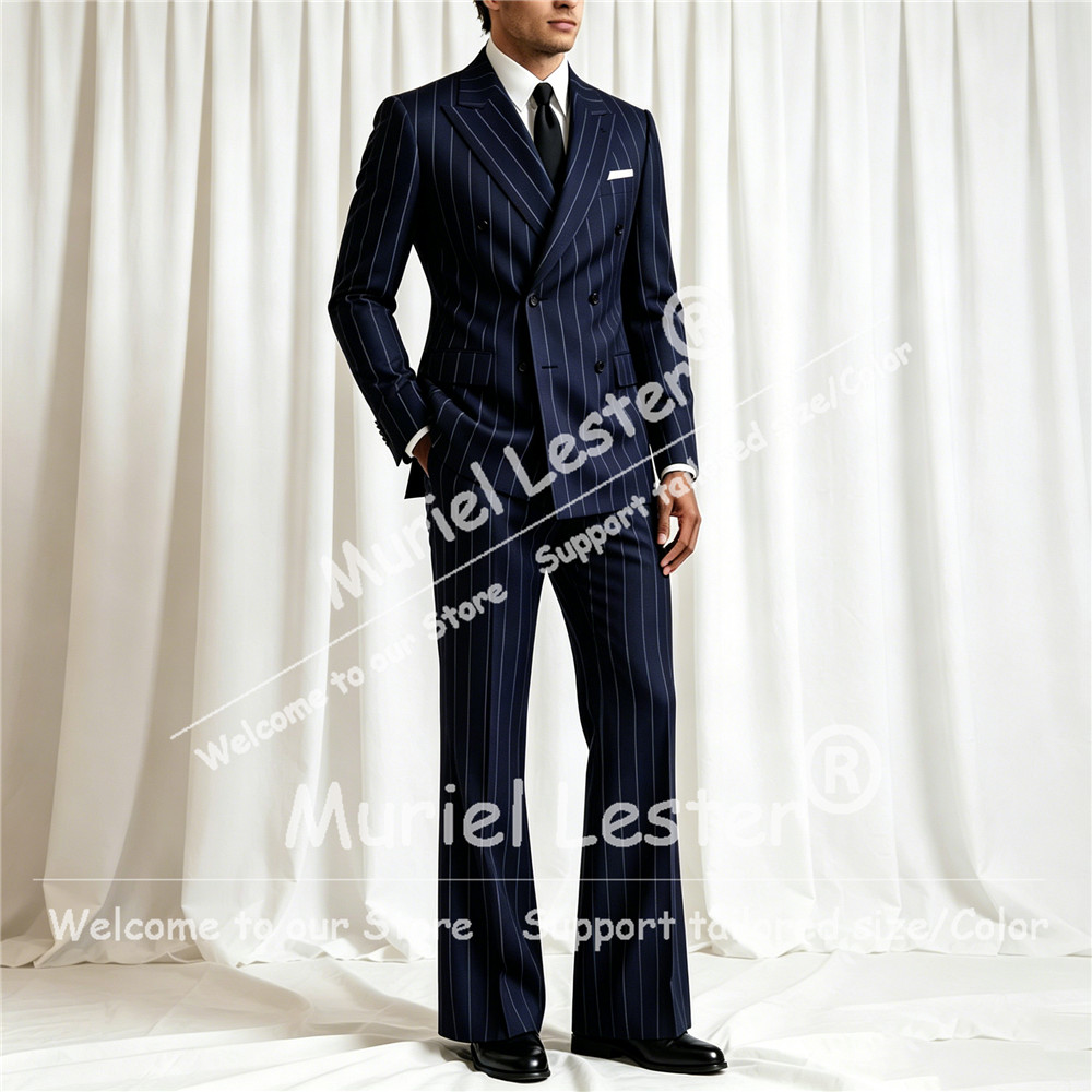 Elegant Stripes Suit Men 2 Pie - Young Men Formal Wear ulasan dan harga