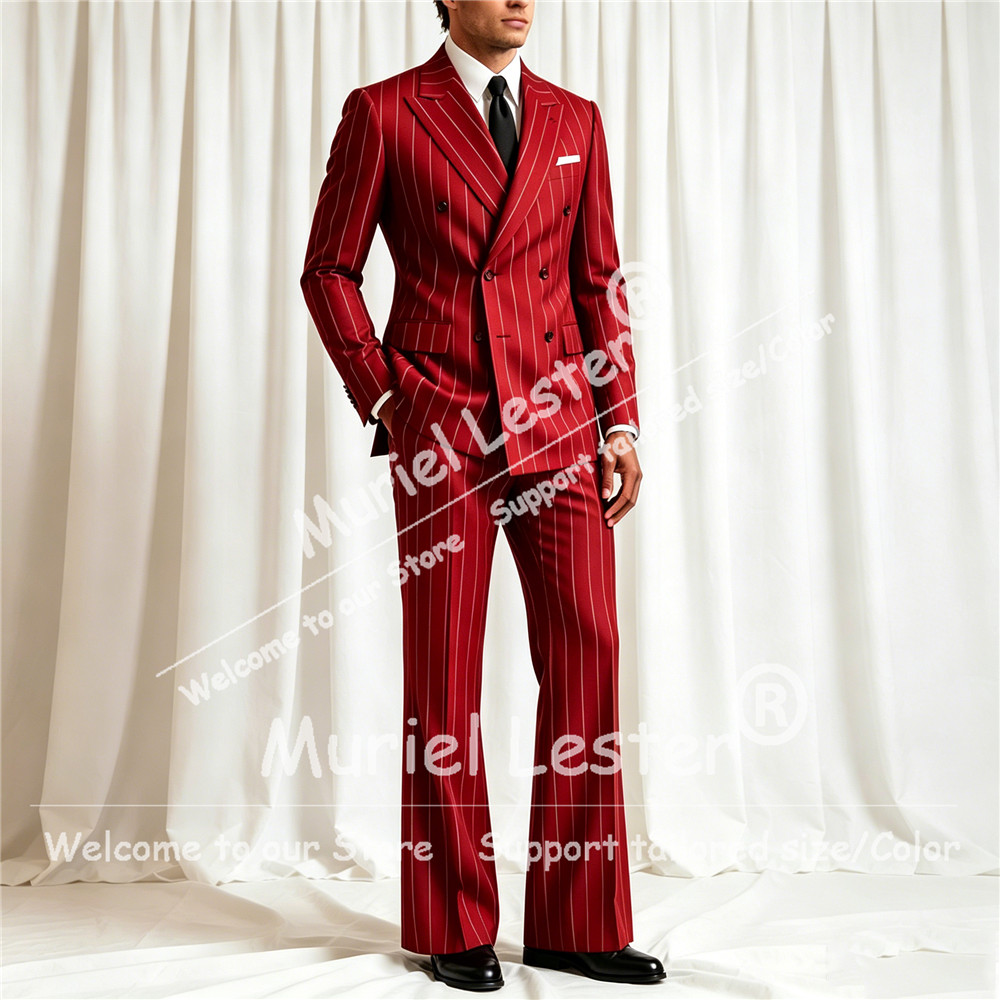 Elegant Stripes Suit Men 2 Pie - Young Men Formal Wear ulasan dan harga