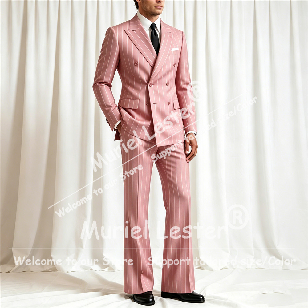 Elegant Stripes Suit Men 2 Pie - Young Men Formal Wear ulasan dan harga