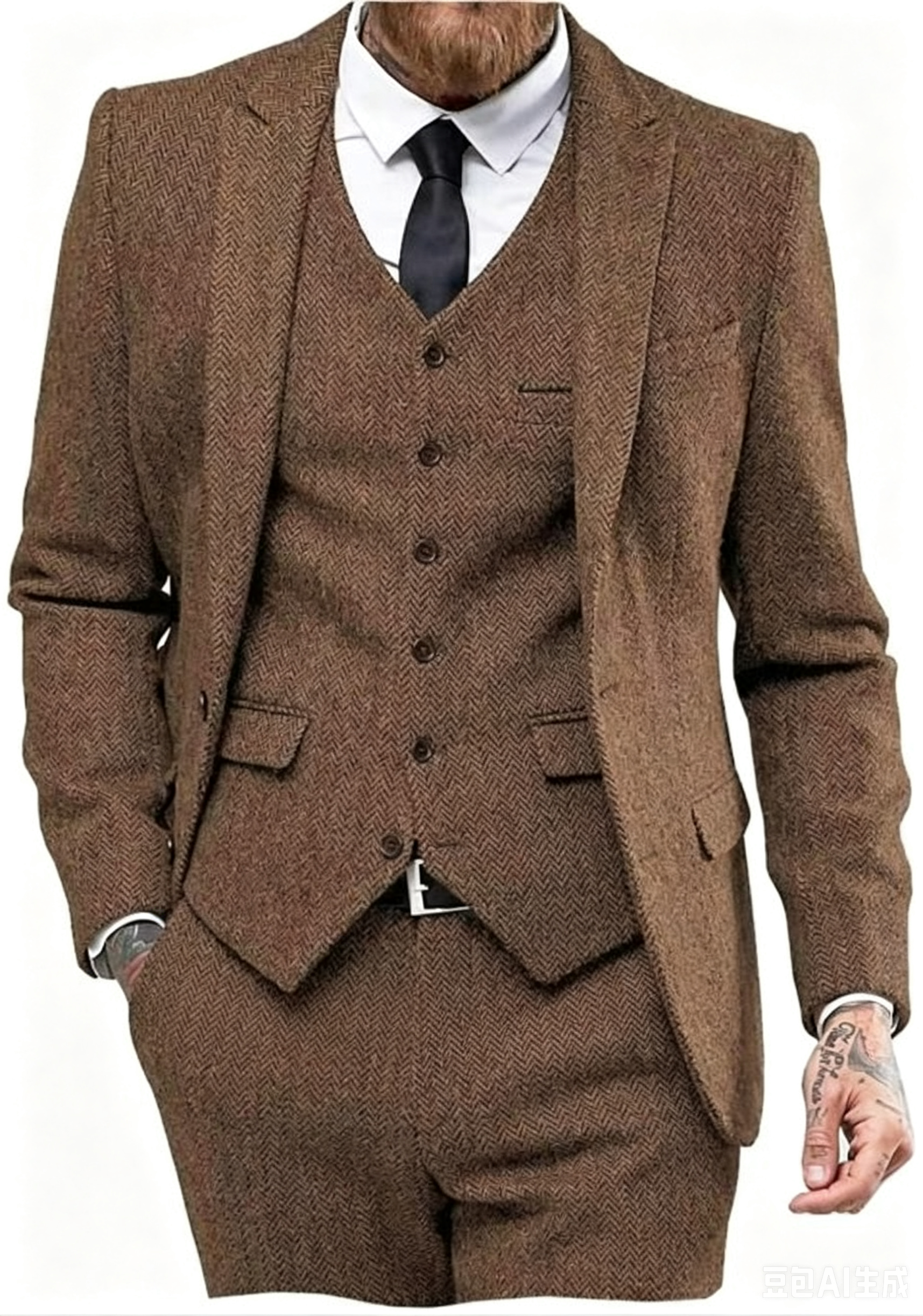 Dark Brown Wool Tweed Winter S - Young Men Formal Wear ulasan dan harga