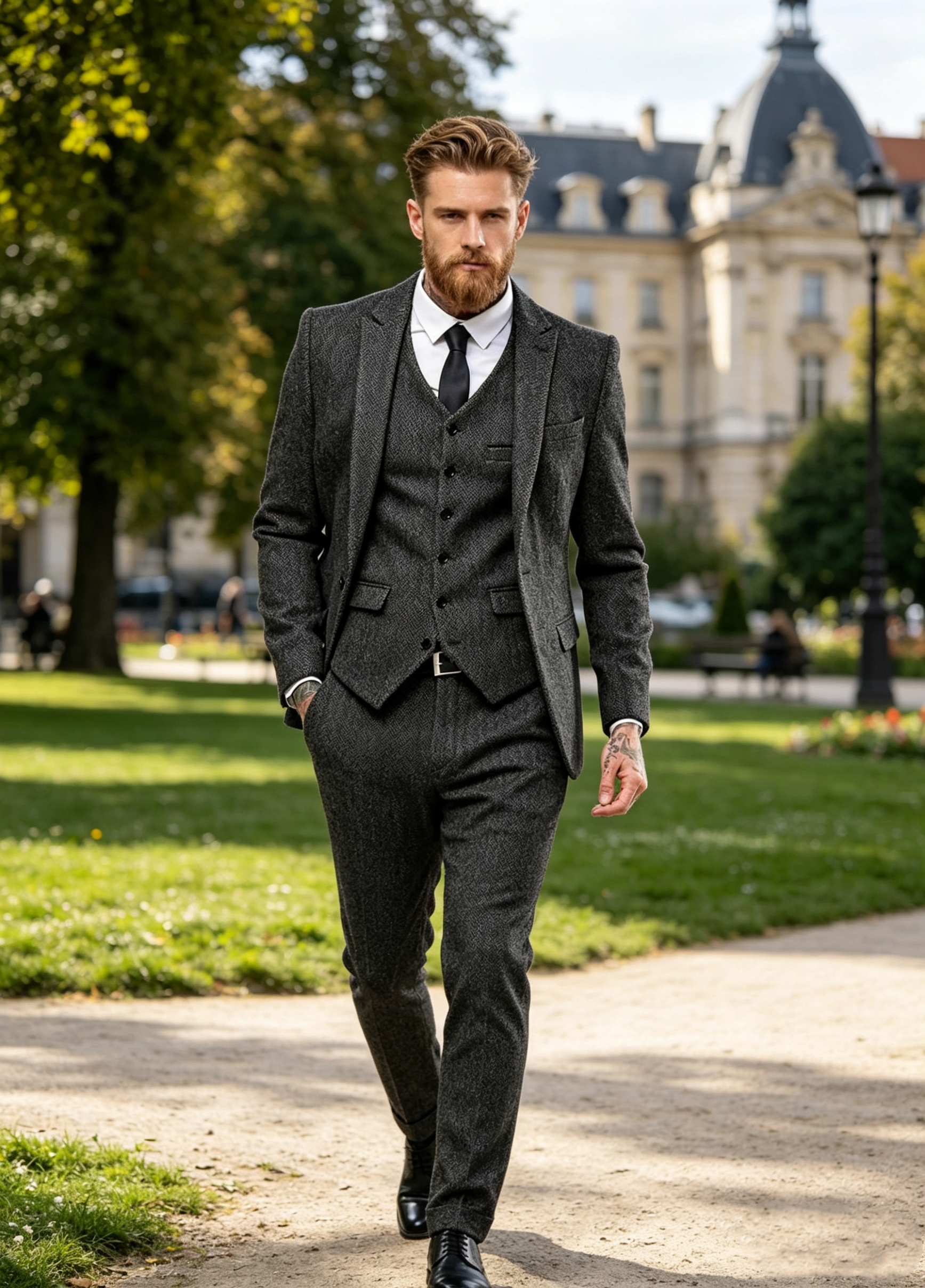 Dark Brown Wool Tweed Winter S - Young Men Formal Wear ulasan dan harga