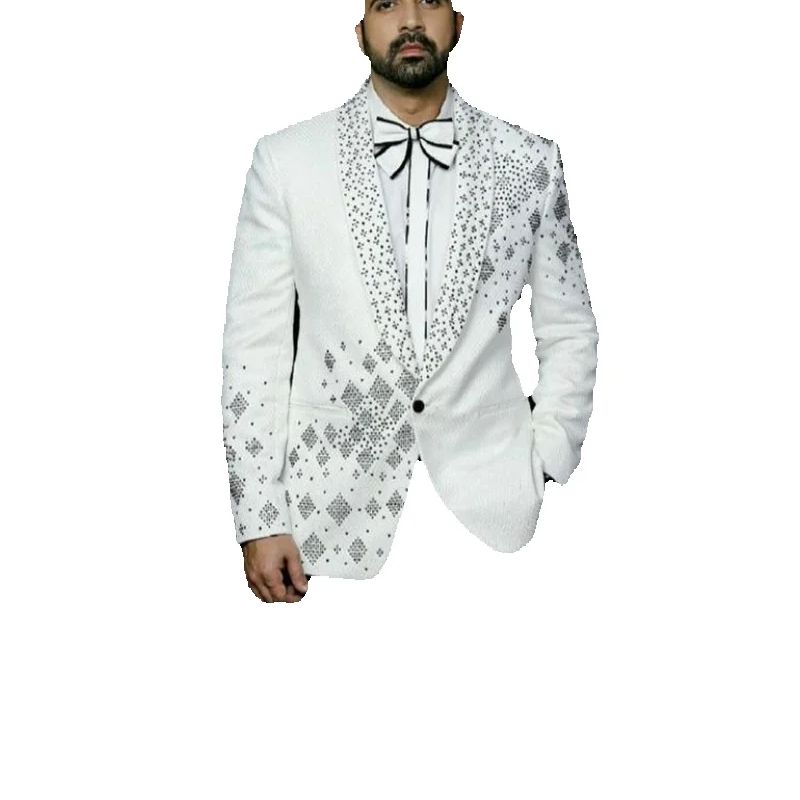 Crystals Men Suit Set 2 Pcs Gr - Formal Wear Jersey For Men ulasan dan harga