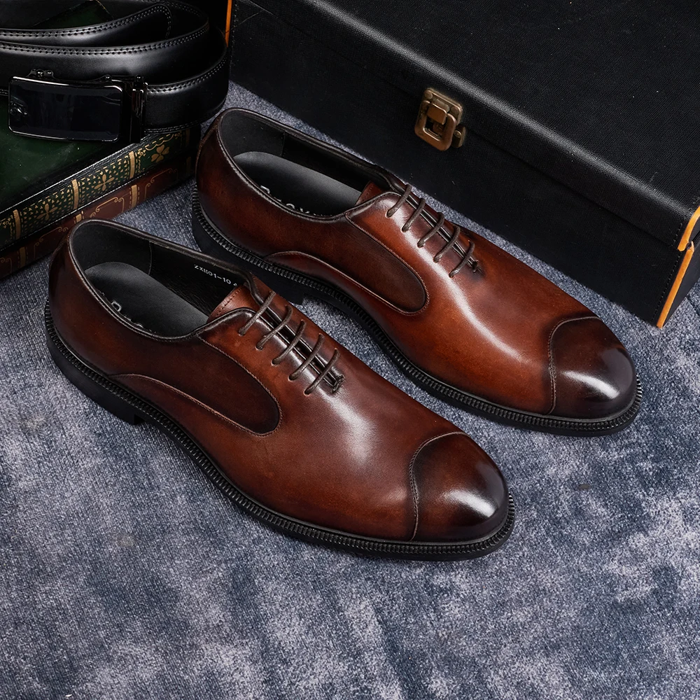 Men's Genuine Cow Leather Oxfo - Young Men Formal Wear ulasan dan harga