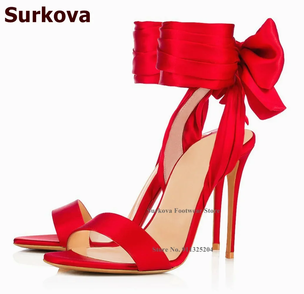 Surkova Hot Red Satin Fabric B - Satin Bow Tie ulasan dan harga