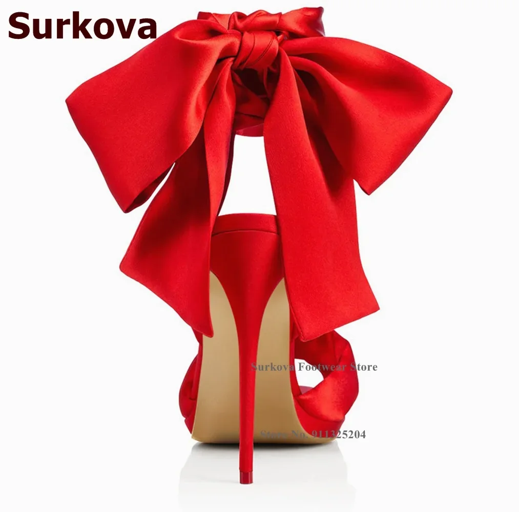 Surkova Hot Red Satin Fabric B - Satin Bow Tie ulasan dan harga