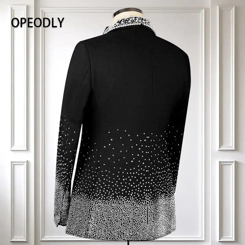 OPEODLY Men s Black Tuxedo Sui - Formal Wear Jersey For Men ulasan dan harga