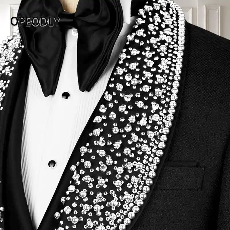 OPEODLY Men s Black Tuxedo Sui - Formal Wear Jersey For Men ulasan dan harga